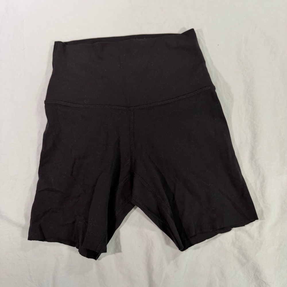 Lululemon Align High-Rise Biker Shorts Black Size 2 Nulu Raw Hem D-520